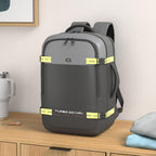 Gear Turbo 3 19"/40L Anti Theft Laptop Backpack with Raincover | Laptop backpack | Travel Backpack | College Bag For Men/Women (Black - Grey)