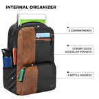 Gear Vintage 4 19"/29L Anti Theft Faux Leather  4 Compartment Laptop Backpack /Casual Backpack College Bag For Men/Women