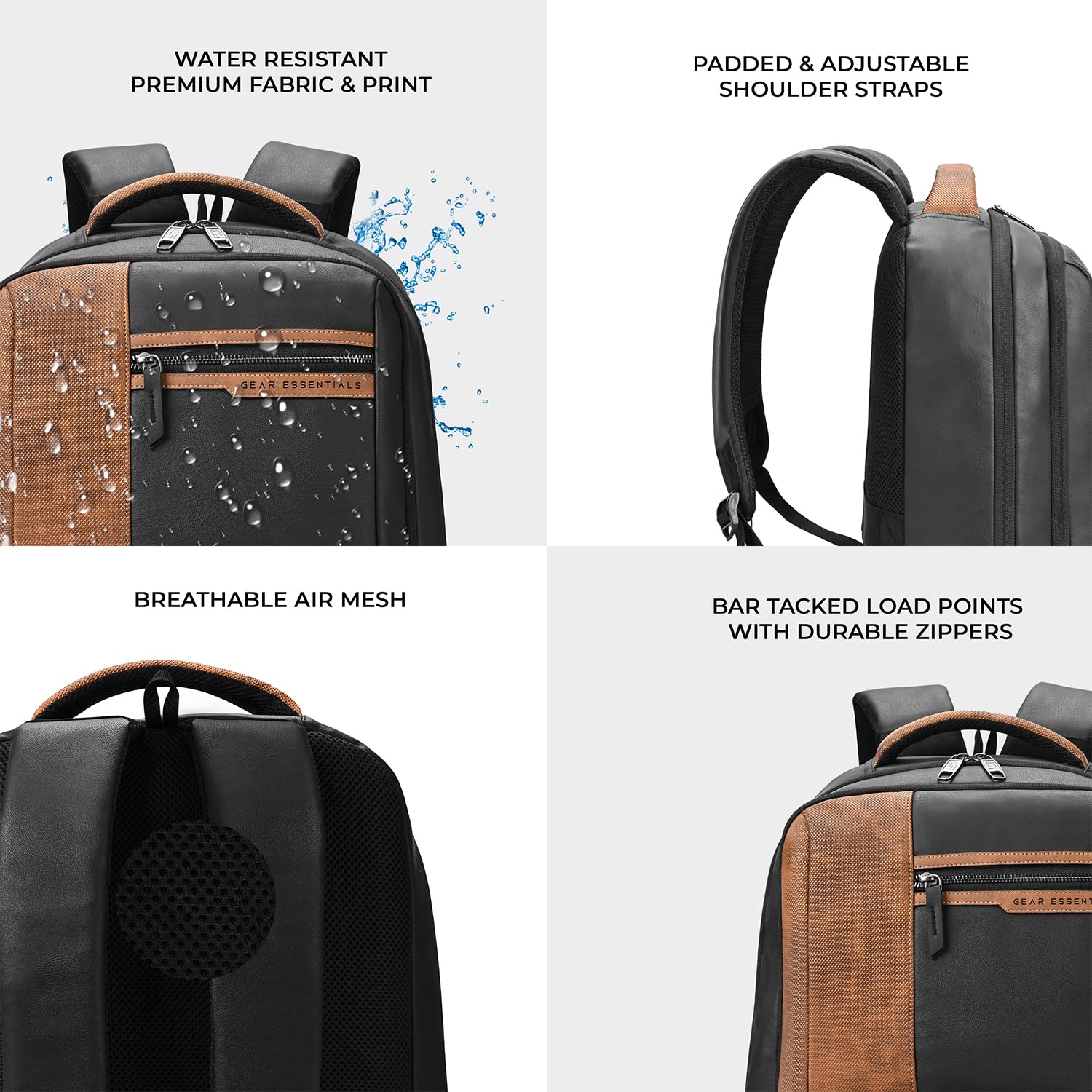 Gear Vintage 4 19"/29L Anti Theft Faux Leather  4 Compartment Laptop Backpack /Casual Backpack College Bag For Men/Women