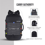 Gear Turbo 21"/45L Large Anti theft Laptop Backpack with Raincover | Backpack | Briefcase | Travel Bag For Men/Women (Black - Grey)