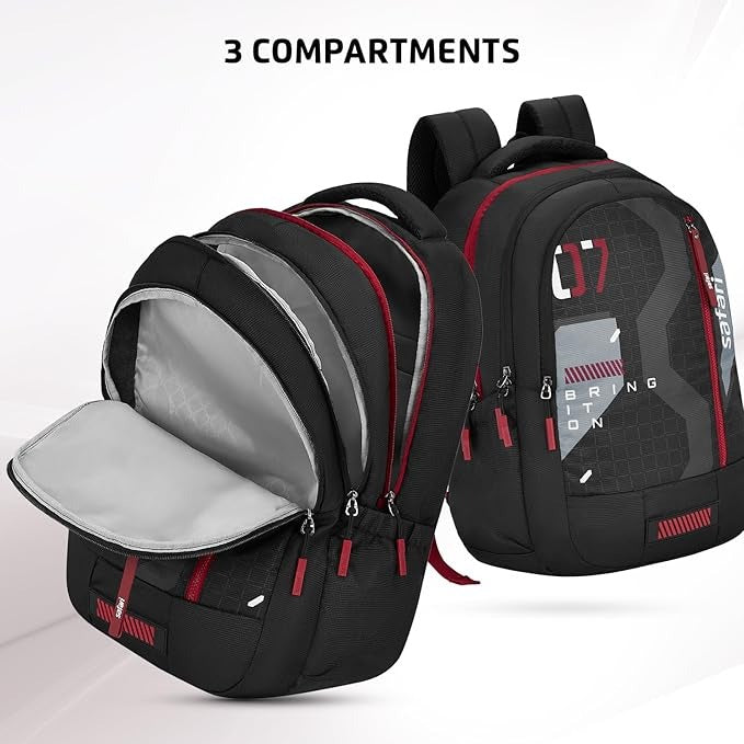 Safari 37L Bonus 1 Casual Backpack with Armor Base, Detachable Freebie Sling Bag, Side Bag, Bottle Holder, Front Pocket, File Holder, School & College Bags, Office Bag
