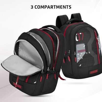 Safari 37L Bonus 1 Casual Backpack with Armor Base, Detachable Freebie Sling Bag, Side Bag, Bottle Holder, Front Pocket, File Holder, School & College Bags, Office Bag
