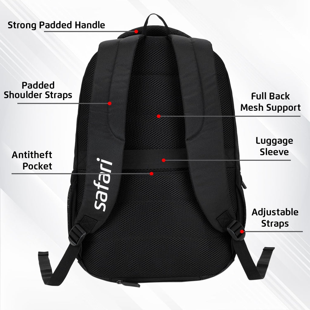 SAFARI Aura 3  Antitheft ,Trolley Sleeve & Laptop Backpack -37 L