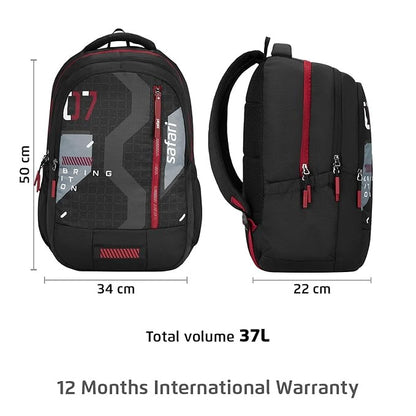 Safari 37L Bonus 1 Casual Backpack with Armor Base, Detachable Freebie Sling Bag, Side Bag, Bottle Holder, Front Pocket, File Holder, School & College Bags, Office Bag