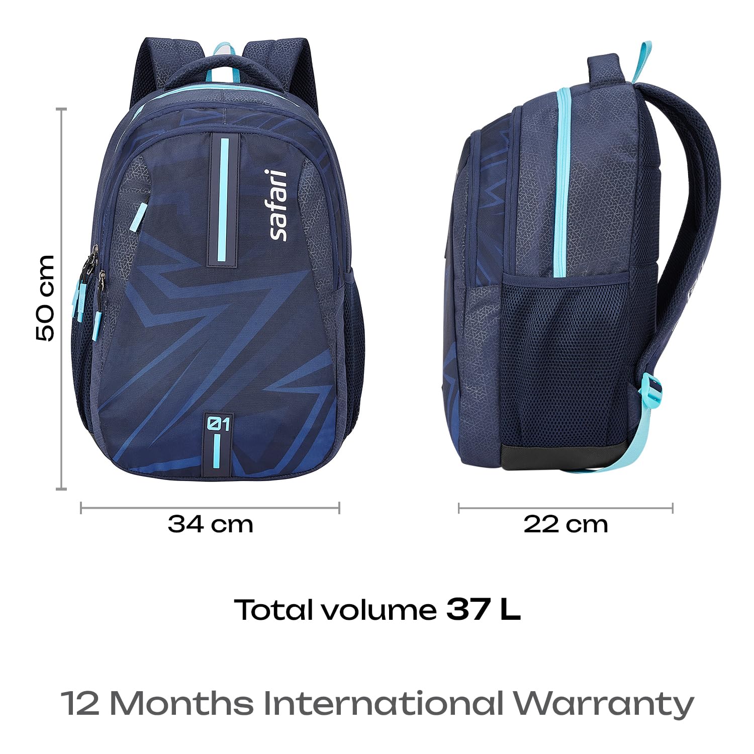 SAFARI Triplex 6 Armor Base, File holder, Rain Cover Backpack -37 L