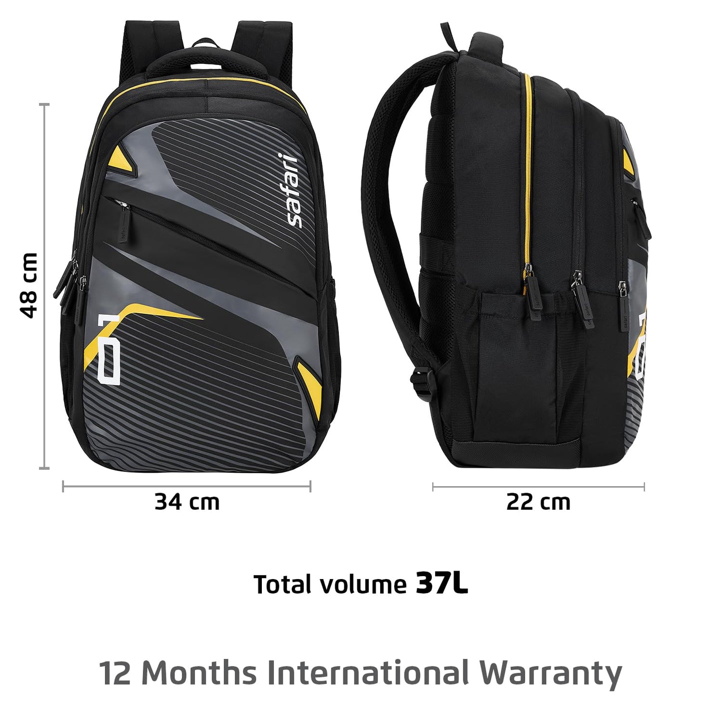 SAFARI Aura 3  Antitheft ,Trolley Sleeve & Laptop Backpack -37 L