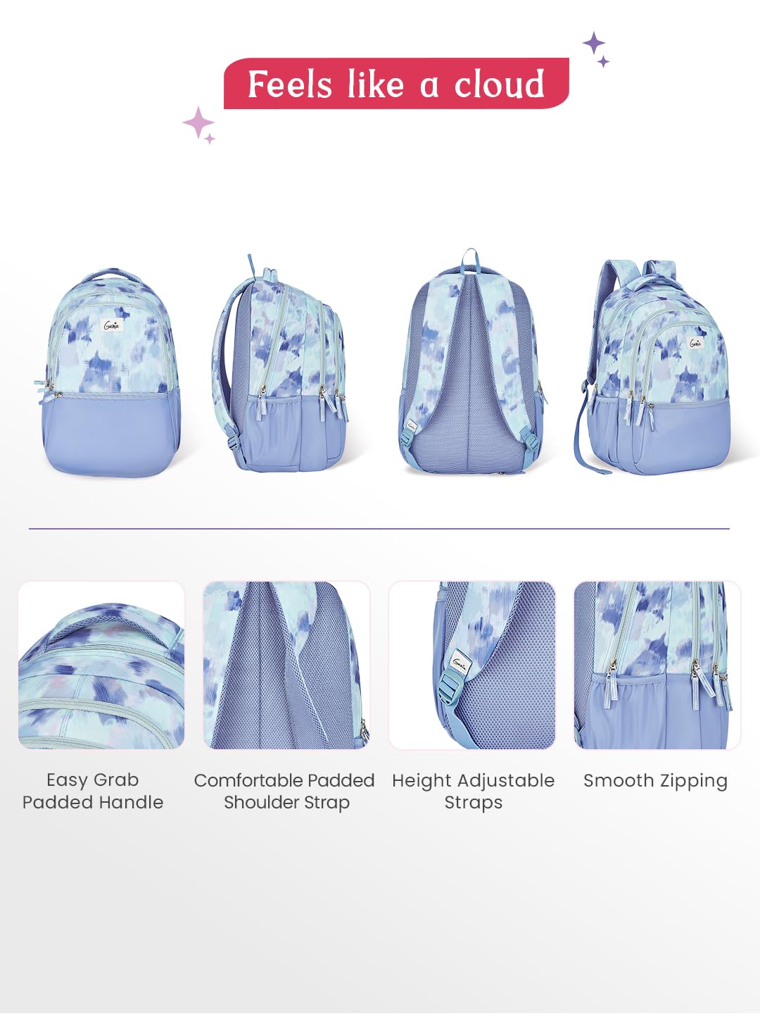 Genie Serena Backpack For Girls |19 Inch-36 Litres