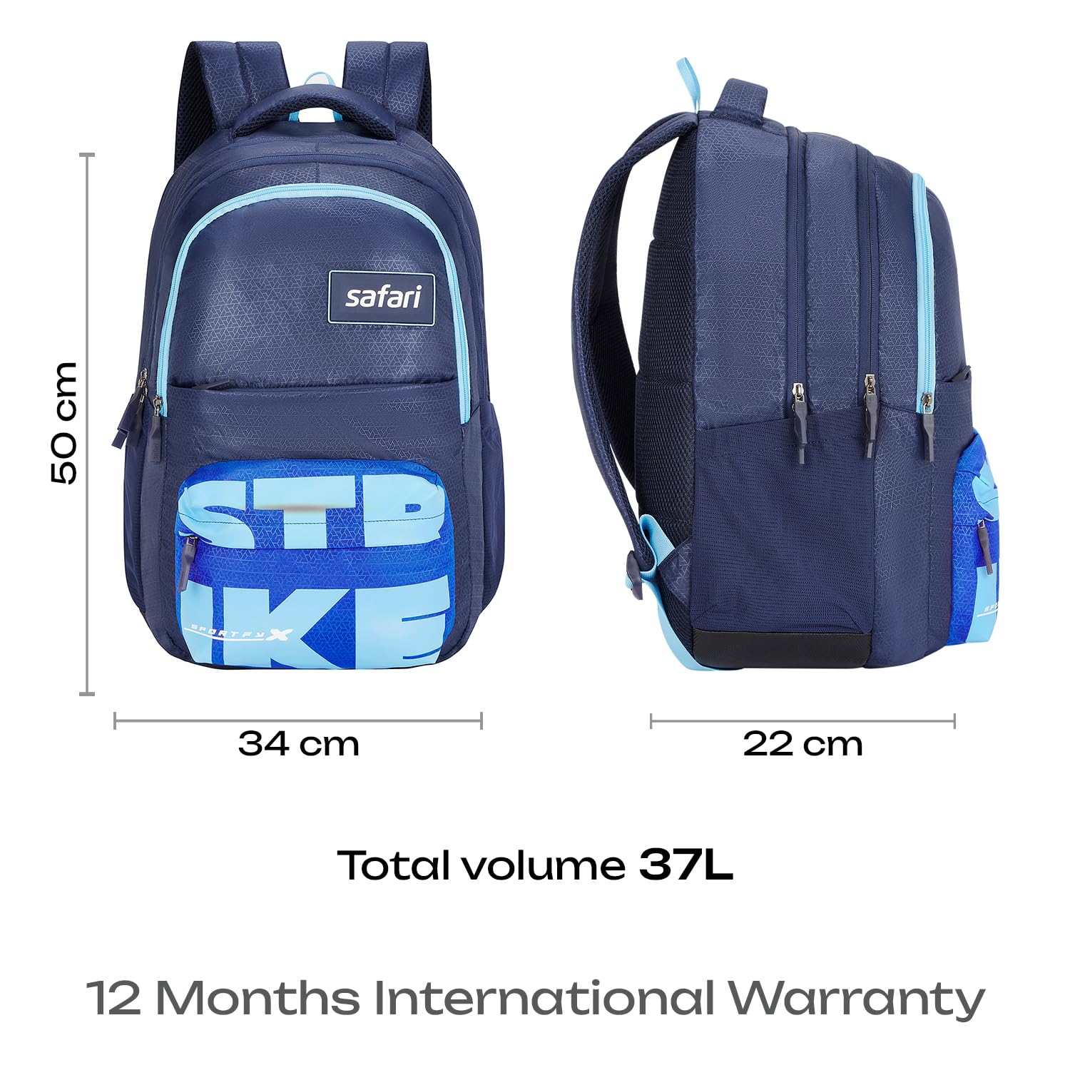 SAFARI BONUS 6 Freebie pencil pouch, Rain Cover Backpack  -37 L-(Blue)