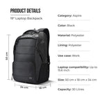 Gear Aspire 19”/30L Laptop Backpack | Casual Backpack | Travel Backpack | College Bag For Men/Women (Black)