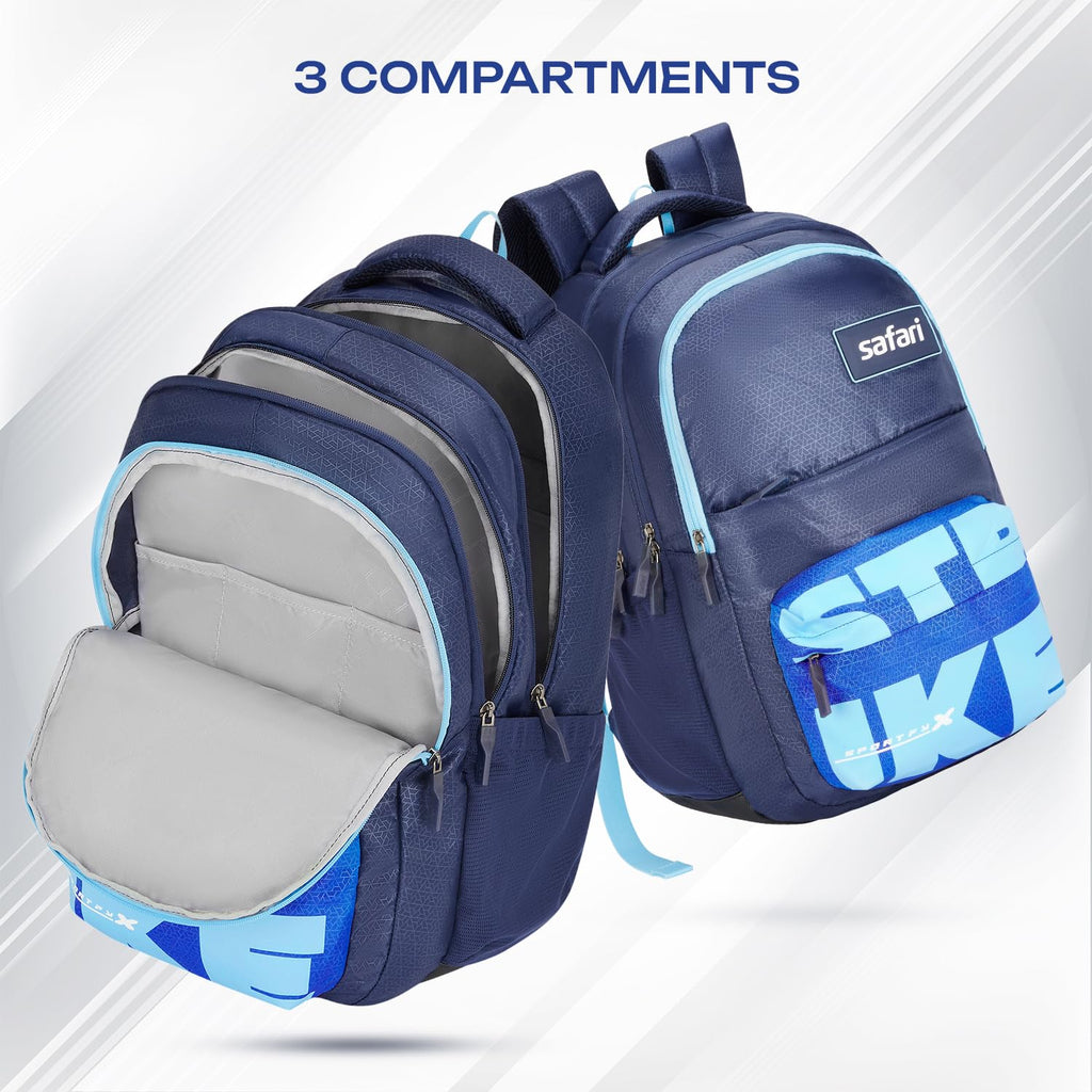 SAFARI BONUS 6 Freebie pencil pouch, Rain Cover Backpack  -37 L-(Blue)