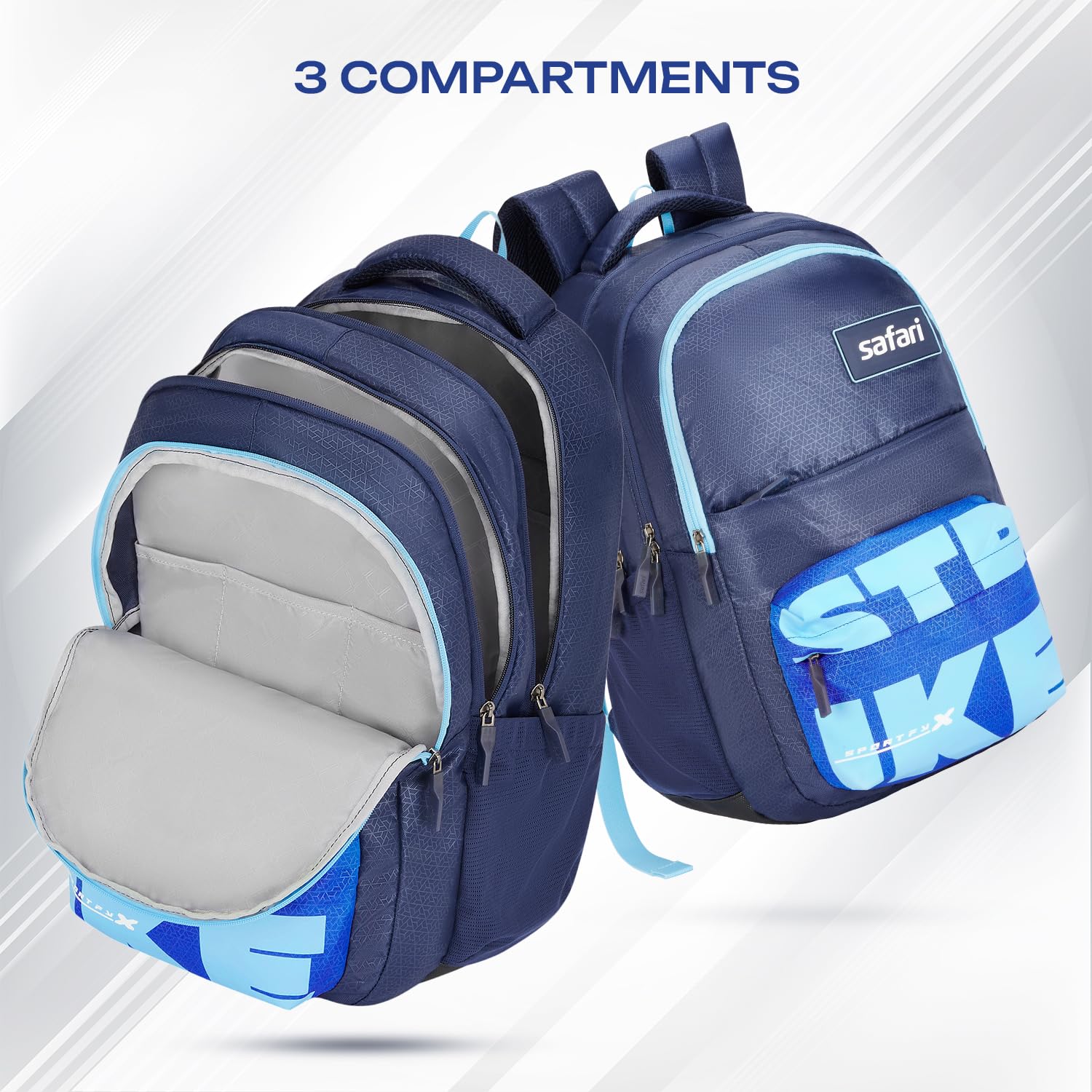 SAFARI BONUS 6 Freebie pencil pouch, Rain Cover Backpack  -37 L-(Blue)