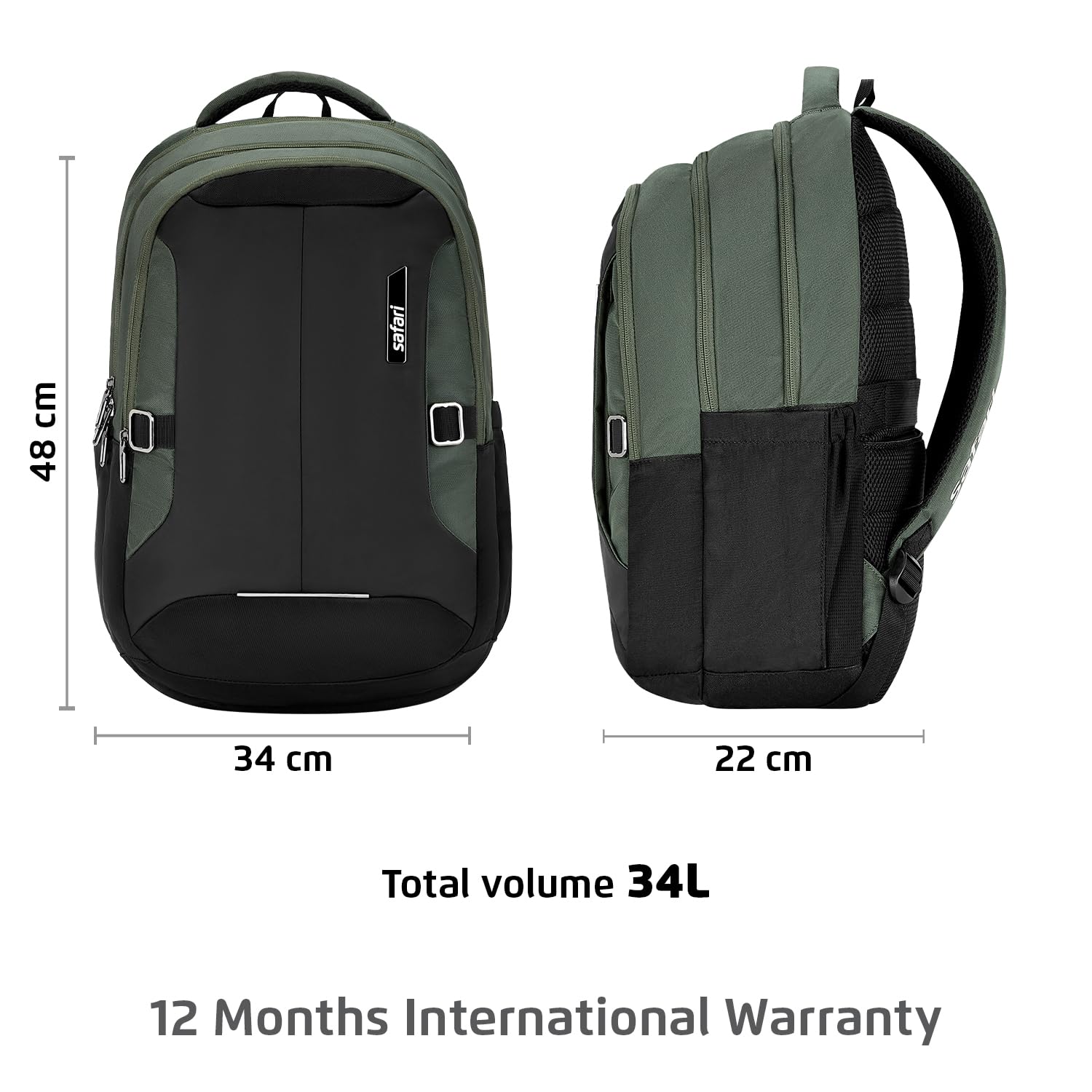 SAFARI  Spade 2  Large 34 L Laptop Backpack With RainCover