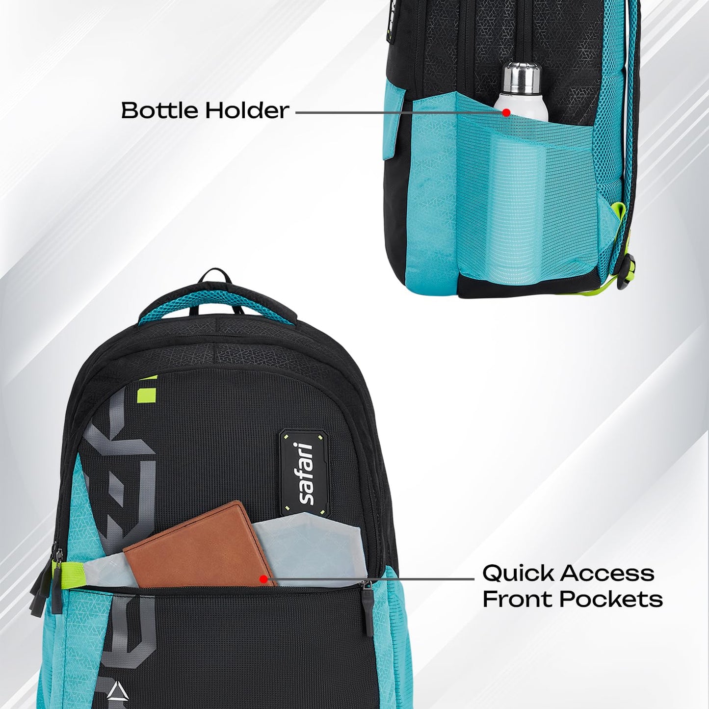 SAFARI Bonus 8 School & College Backpack-37 L  (Black)