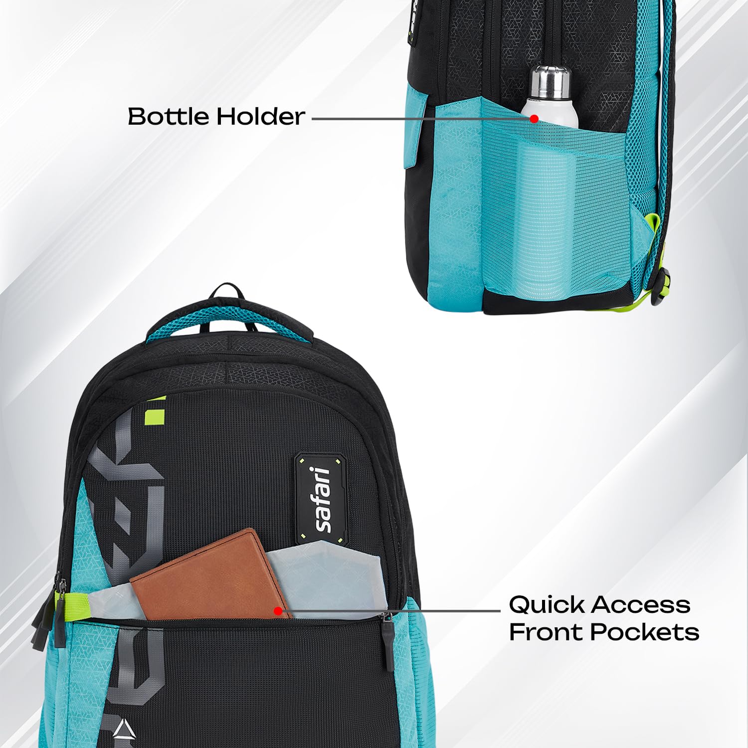 SAFARI Bonus 8 School & College Backpack-37 L  (Black)