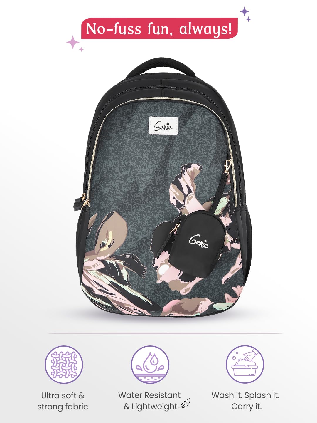 Genie Seabloom Backpack For Girls |19 Inch - 36 L