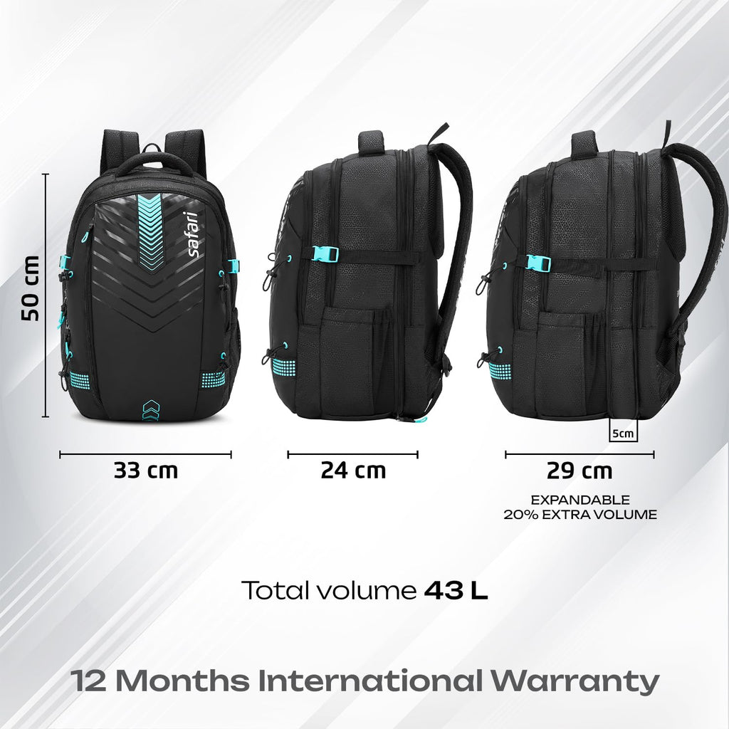 SAFARI Expand 18  Laptop Backpack -43 L (Black)