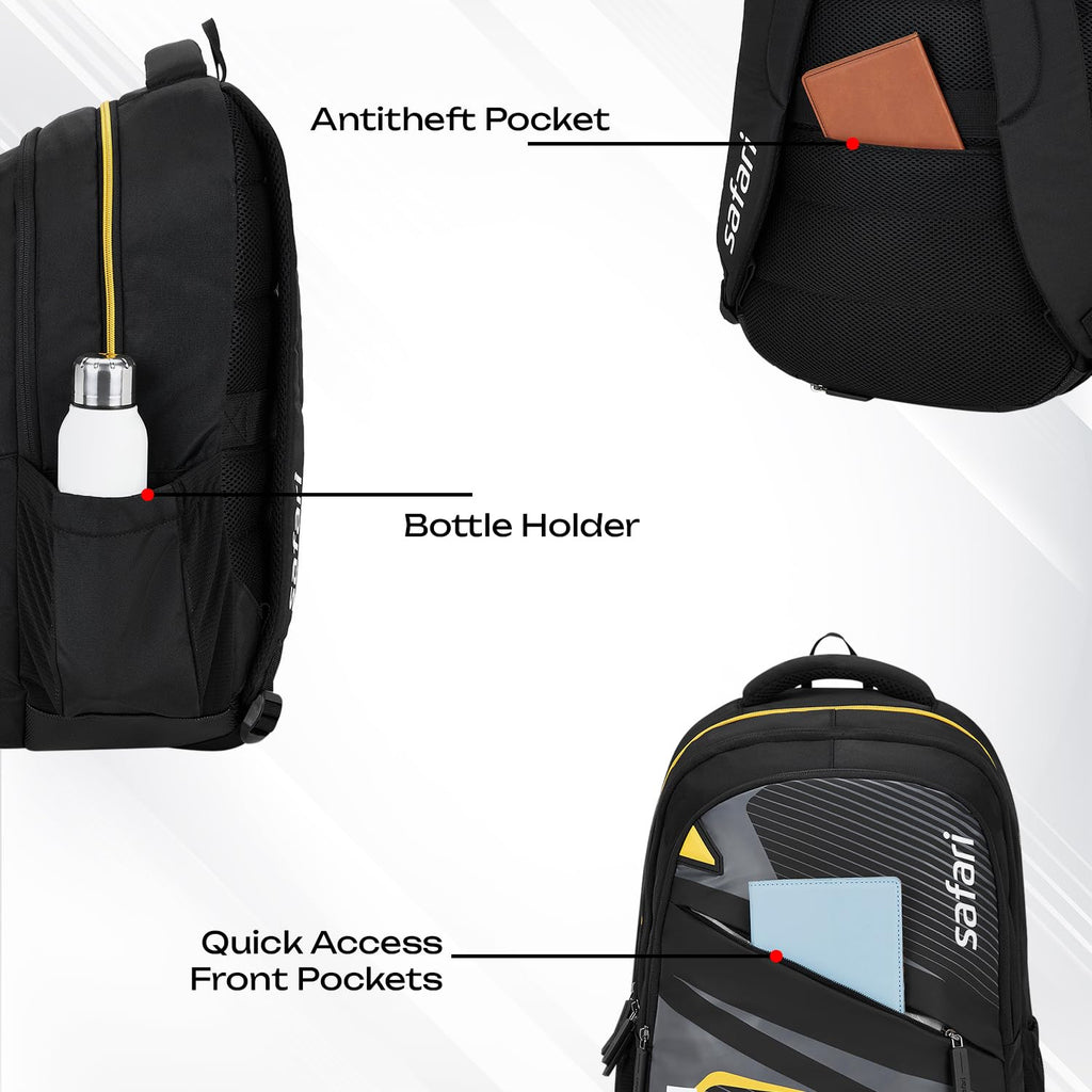 SAFARI Aura 3  Antitheft ,Trolley Sleeve & Laptop Backpack -37 L