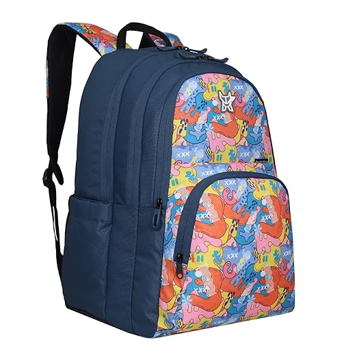 Arctic Fox Color Splash  School Backpack for Boys and Girls -34 Liters (Dark denim)