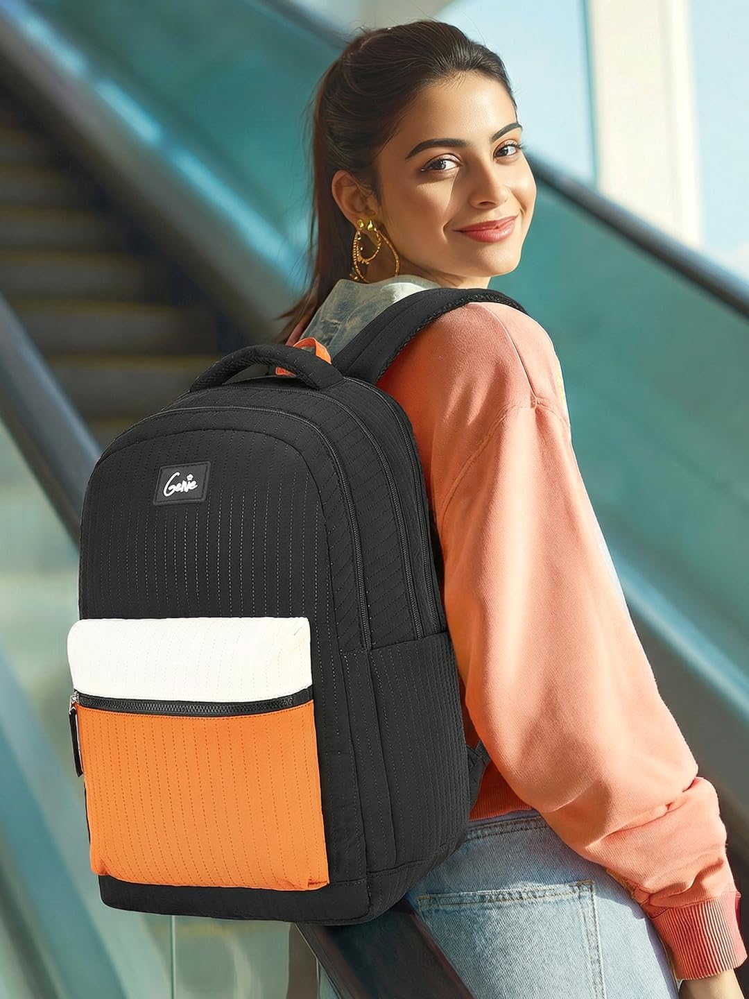 Genie Snuggle  Backpack For Girls |19 Inch-36 Litres