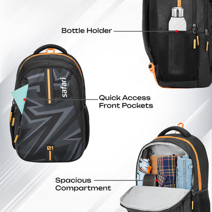 SAFARI Triplex 6 Armor Base, File holder, Rain Cover Backpack -37 L