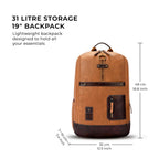 Gear Classic 6 18"/31L Antitheft Large Faux Leather  Laptop backpack/College Bag For Men/Women  (Tan-Brown)