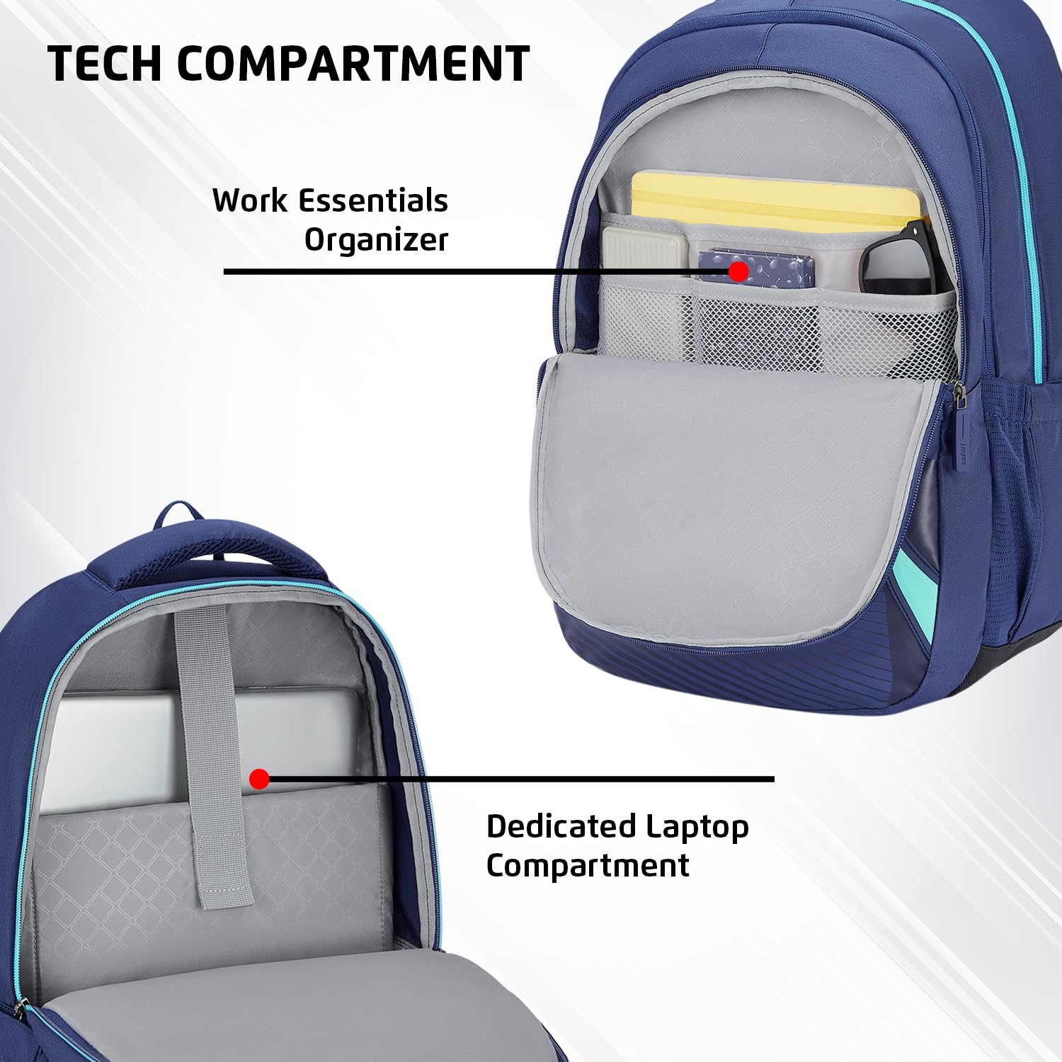 SAFARI Aura 3  Antitheft ,Trolley Sleeve & Laptop Backpack -37 L