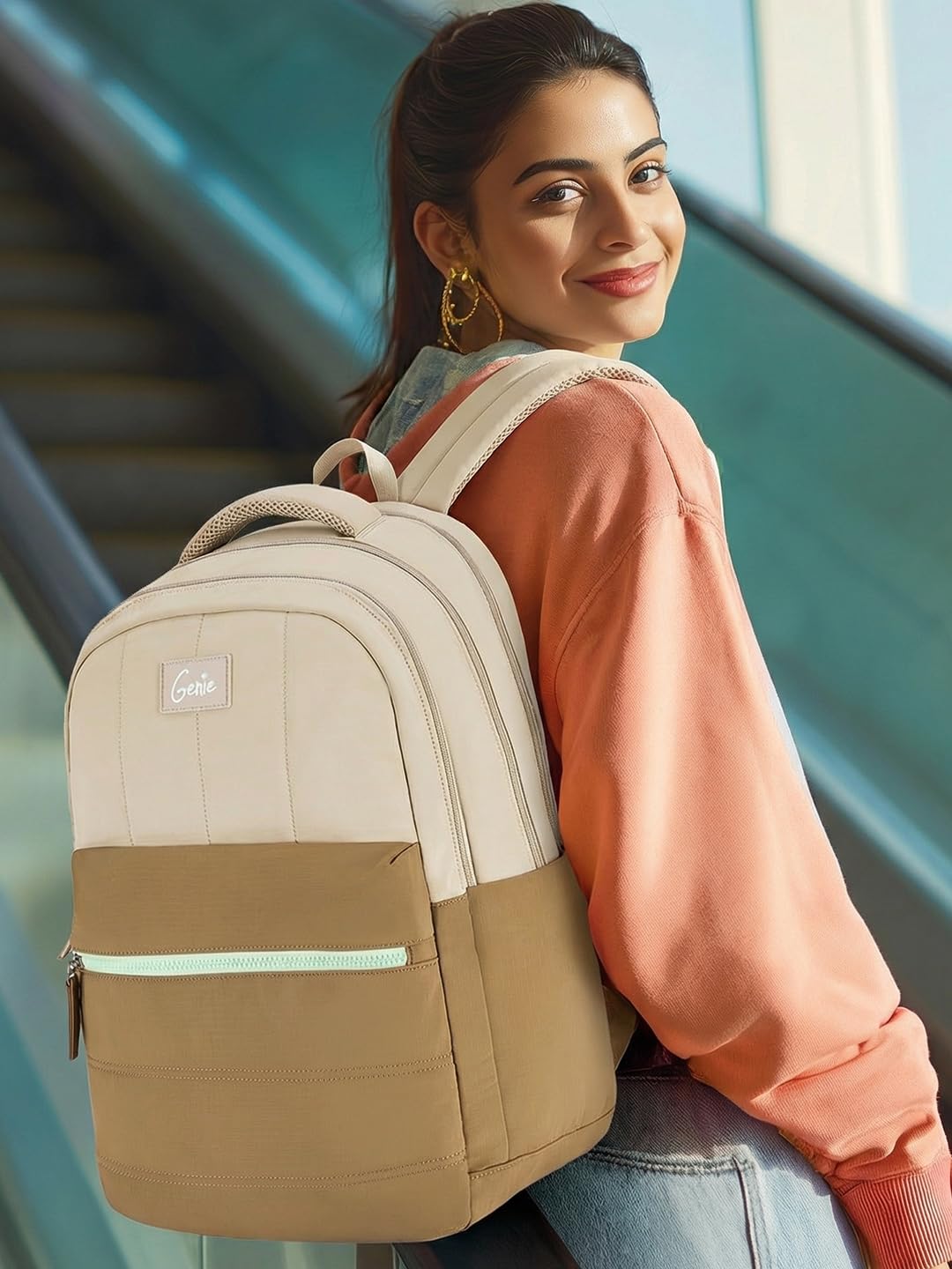 Genie Marshmellow Backpack For Girls |19 Inch-36 Litres