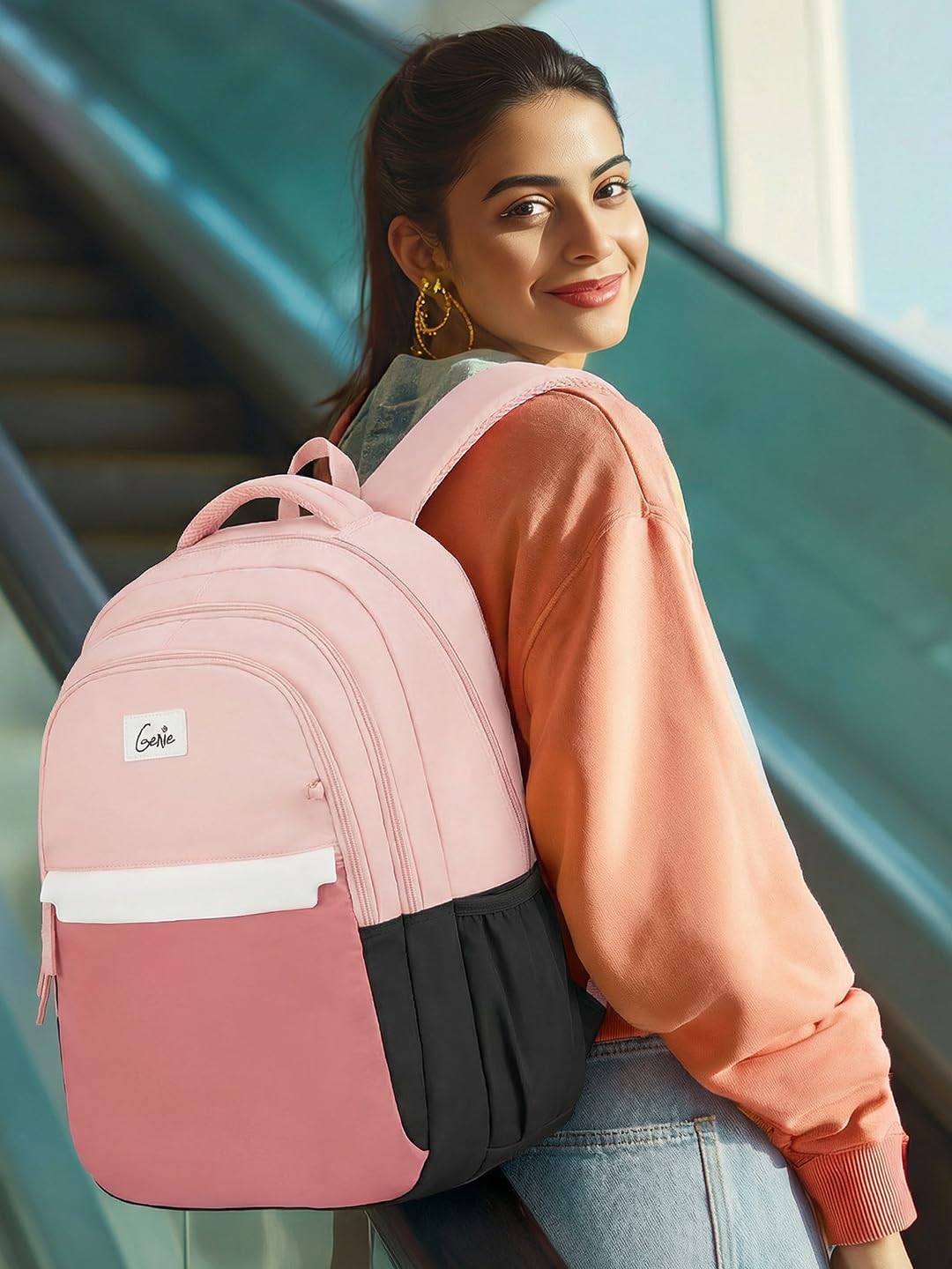 Genie Vibecheck Backpack For Girls |19 Inch-36 Litres