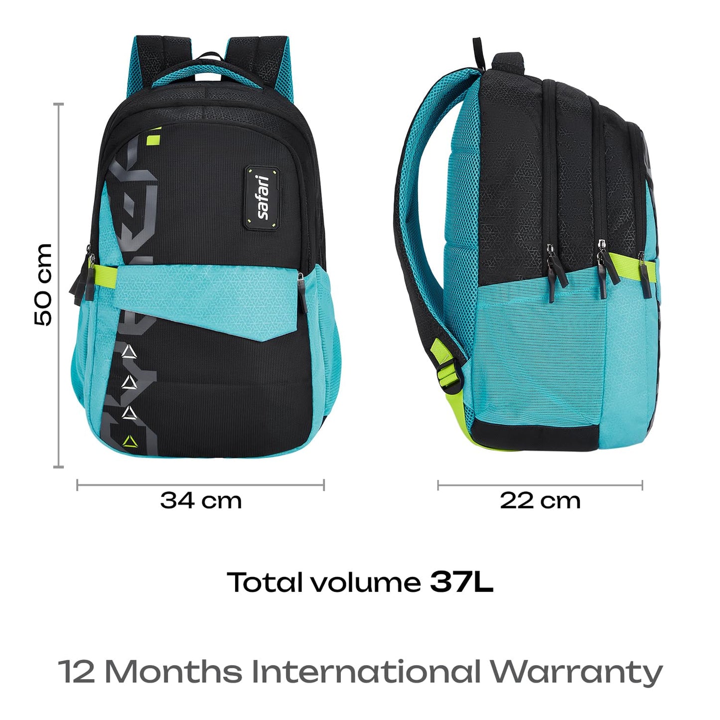 SAFARI Bonus 8 School & College Backpack-37 L  (Black)