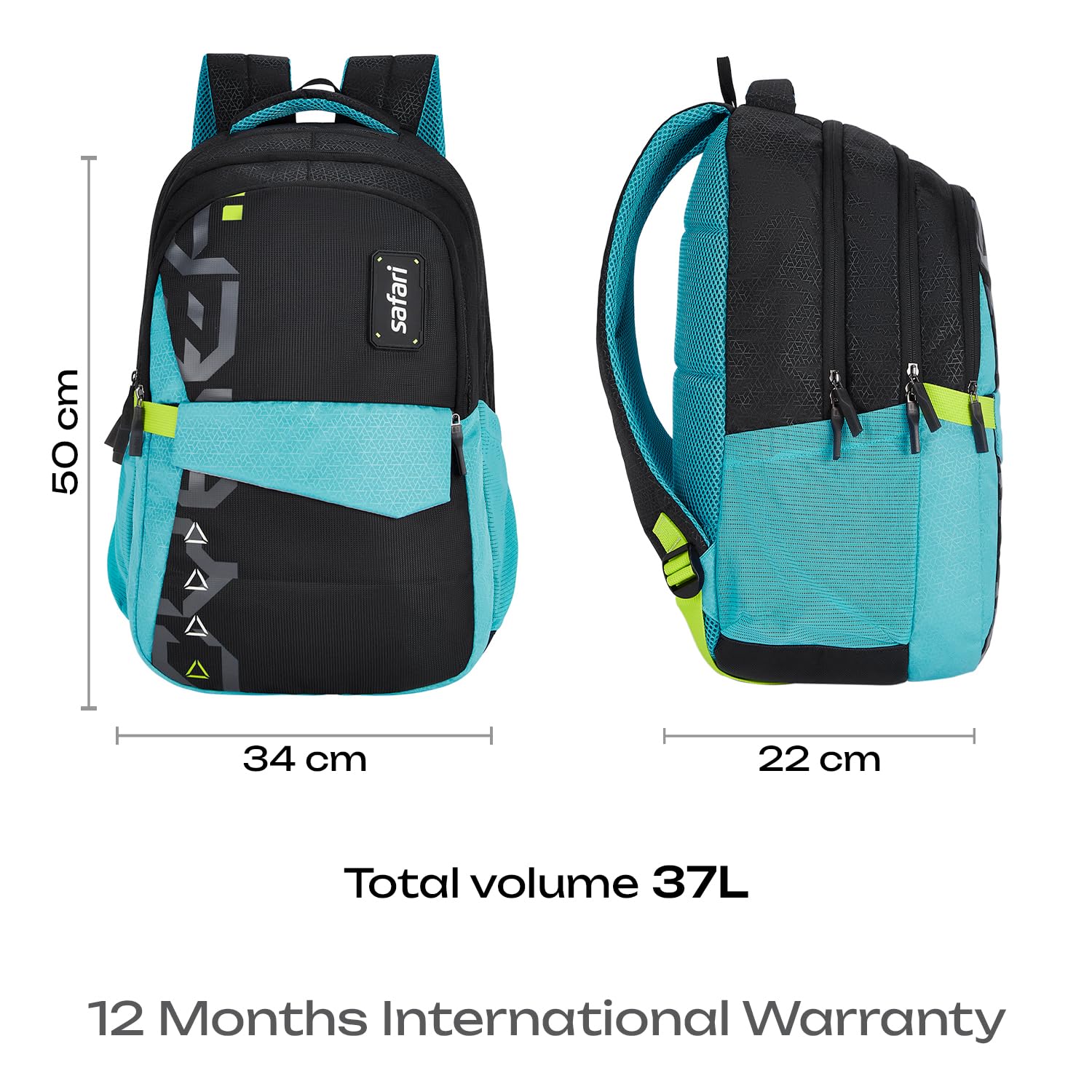 SAFARI Bonus 8 School & College Backpack-37 L  (Black)