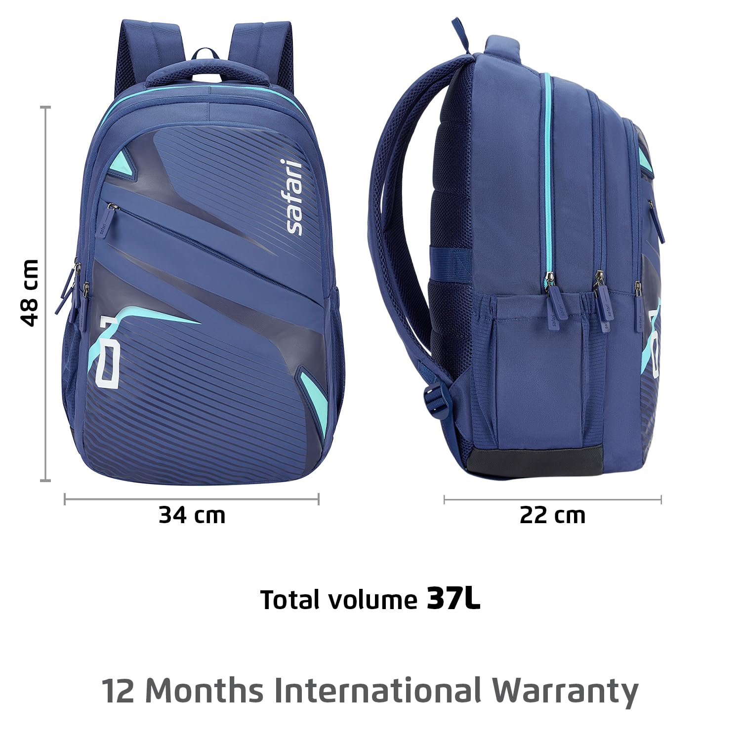 SAFARI Aura 3  Antitheft ,Trolley Sleeve & Laptop Backpack -37 L