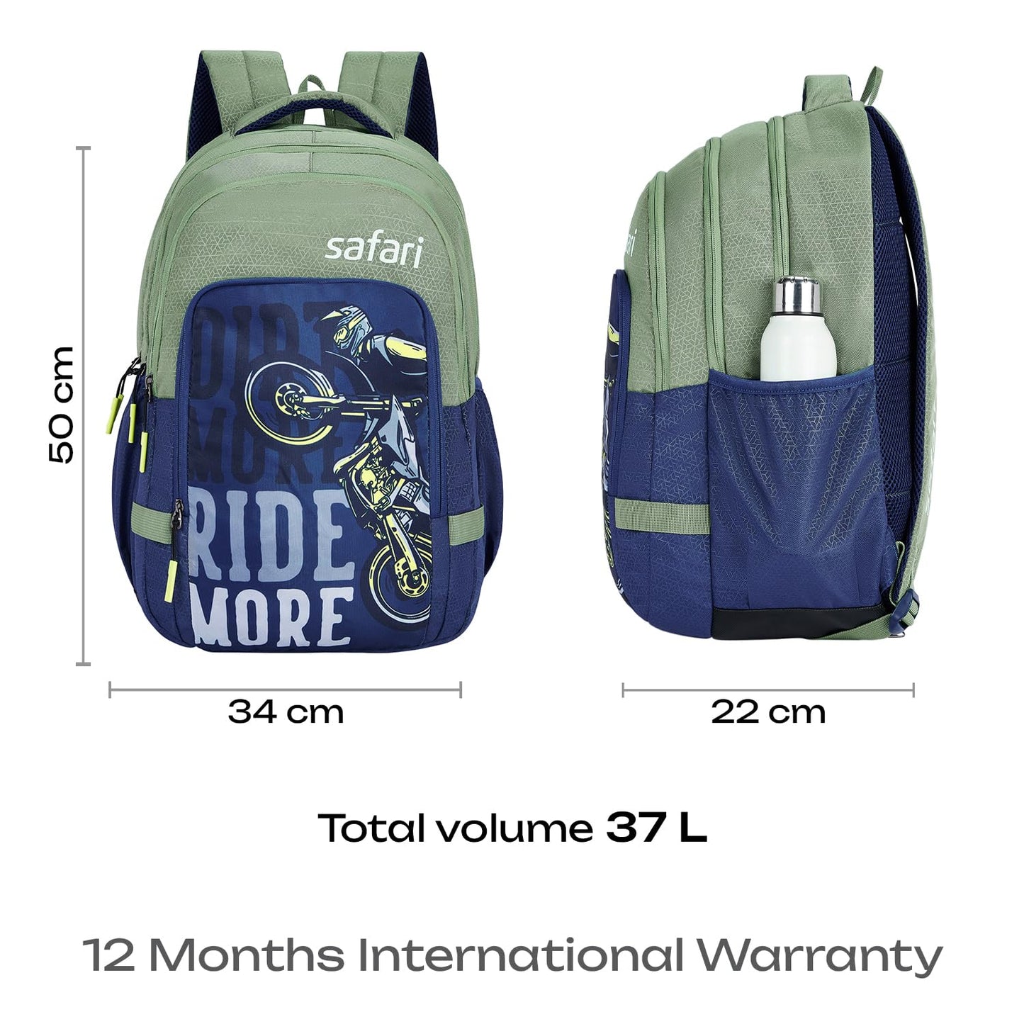 SAFARI Triplex 5 Armor Base,File holder, Rain Cover Backpack-37 L