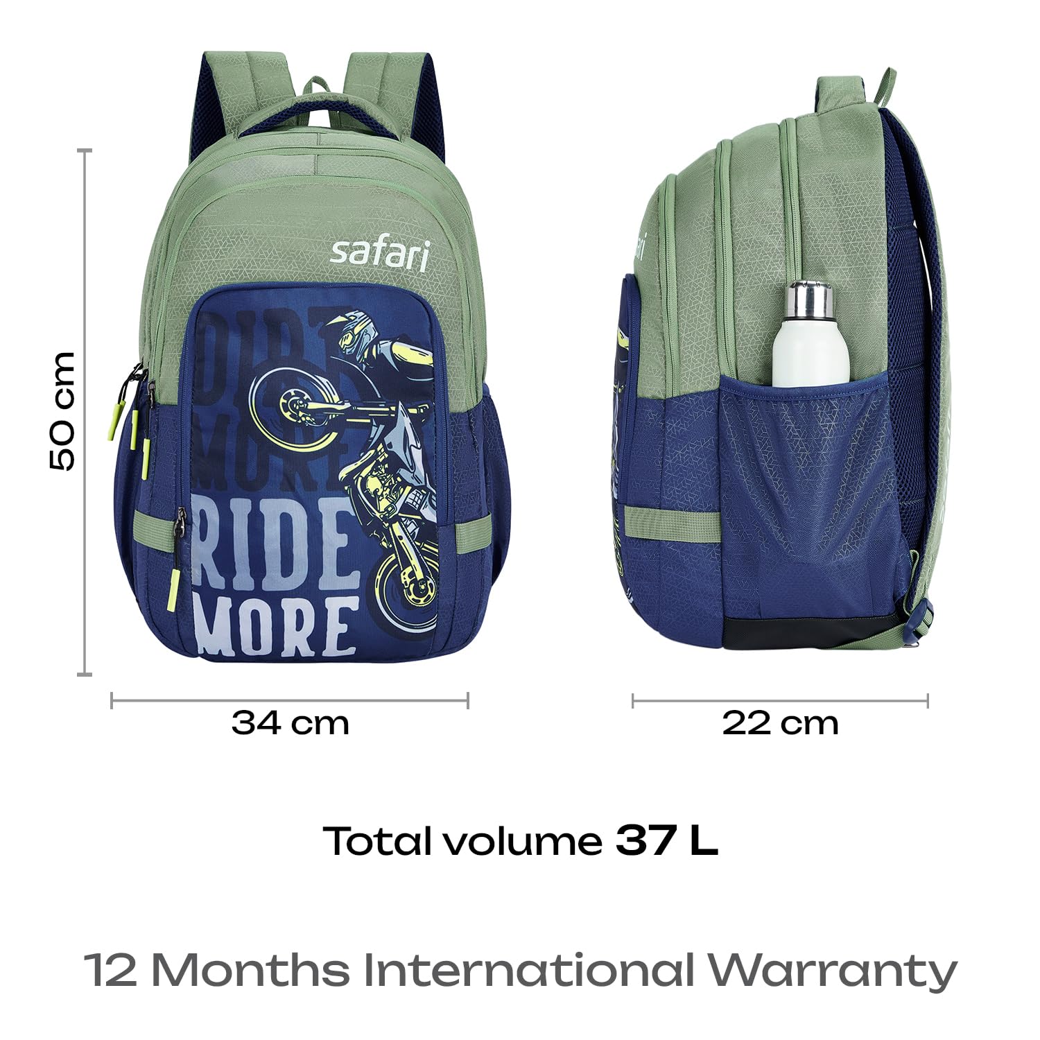 SAFARI Triplex 5 Armor Base,File holder, Rain Cover Backpack-37 L