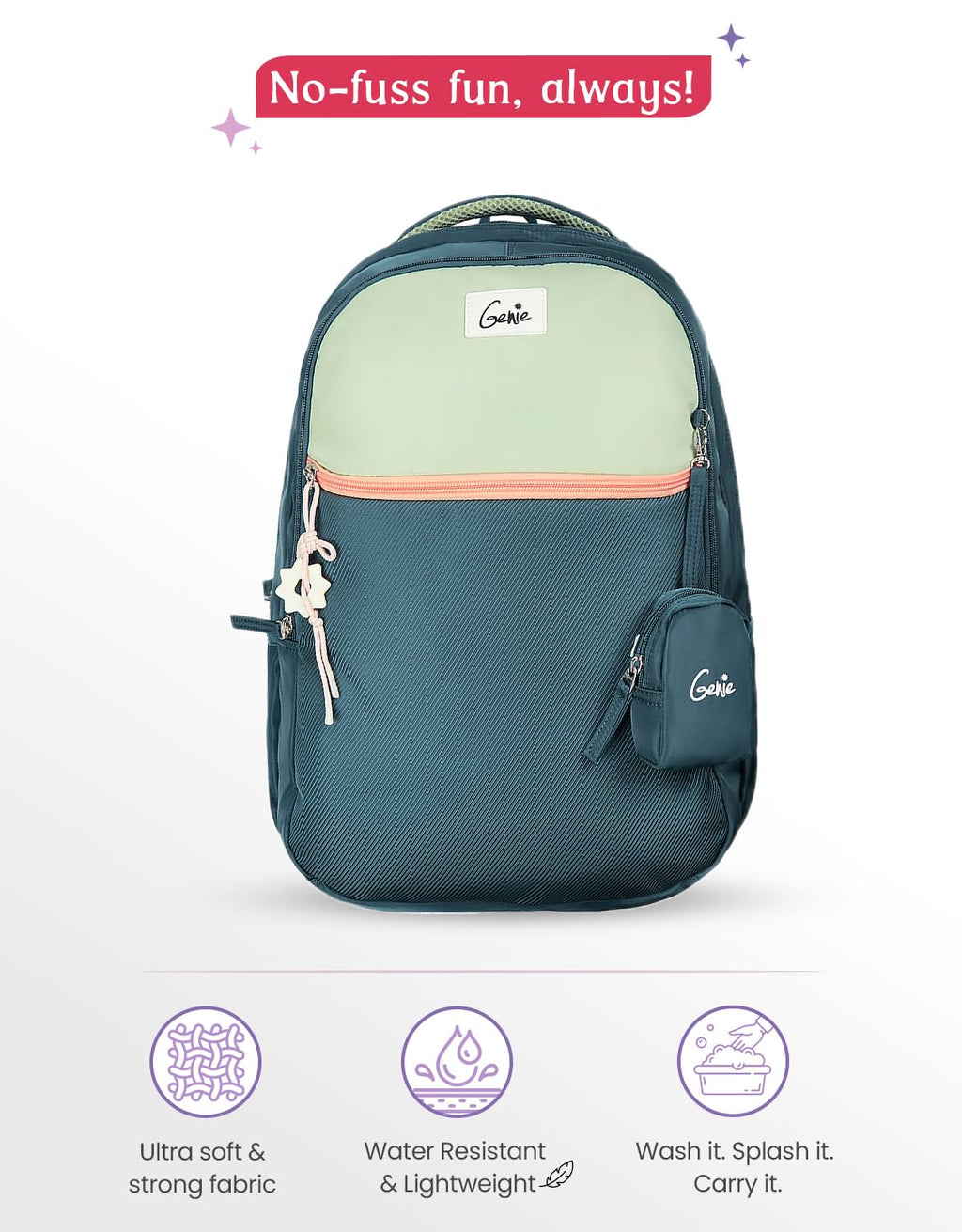 Genie Twist Backpack For Girls |19 Inch-40 Litres