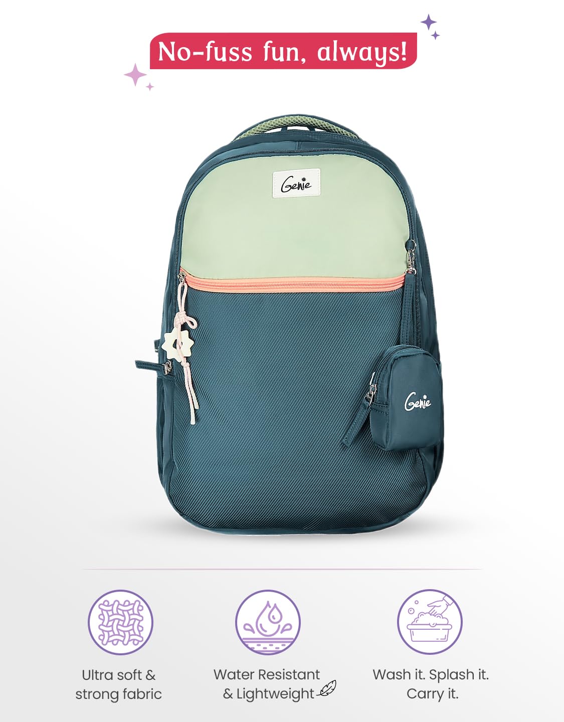 Genie Twist Backpack For Girls |19 Inch-40 Litres