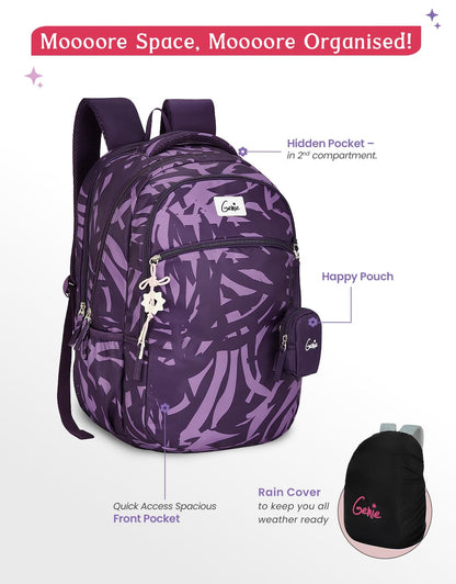 Genie Velora Backpack For Girls |19 Inch-40 Litres
