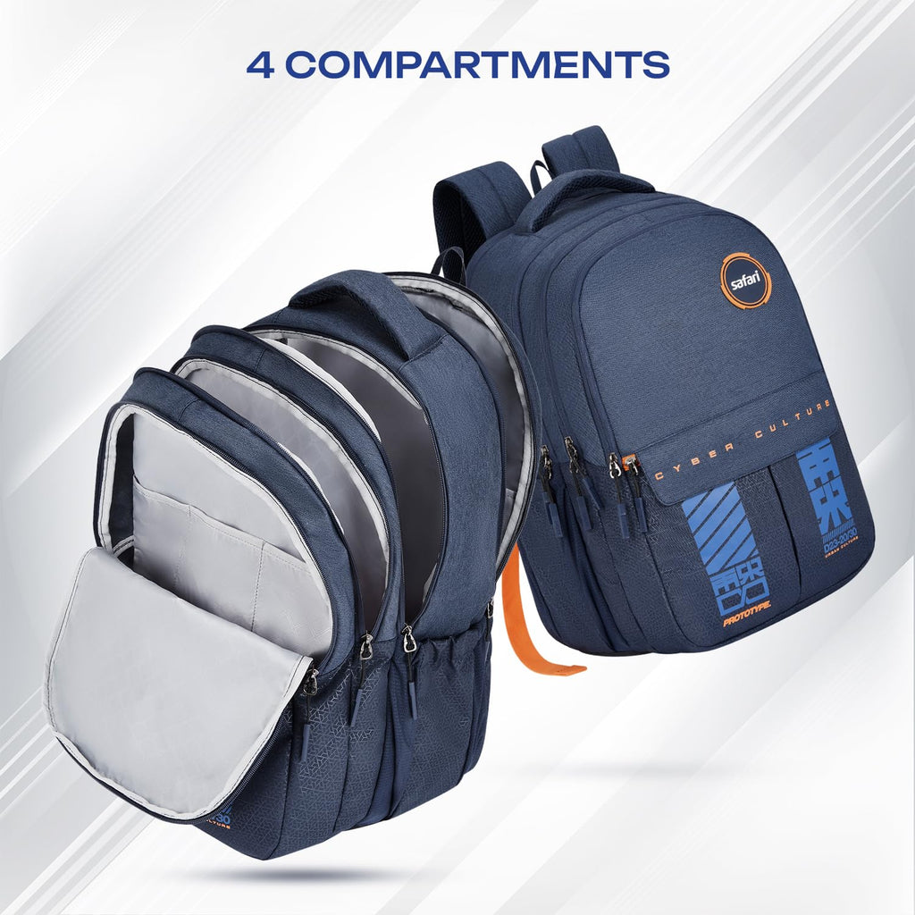 SAFARI Quadro 7 - File holder, 4 Compartment, Rain Cover Backpack -43 L