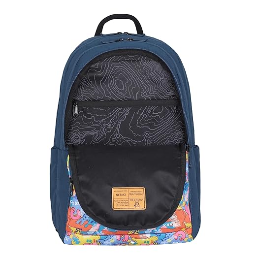 Arctic Fox Color Splash  School Backpack for Boys and Girls -34 Liters (Dark denim)