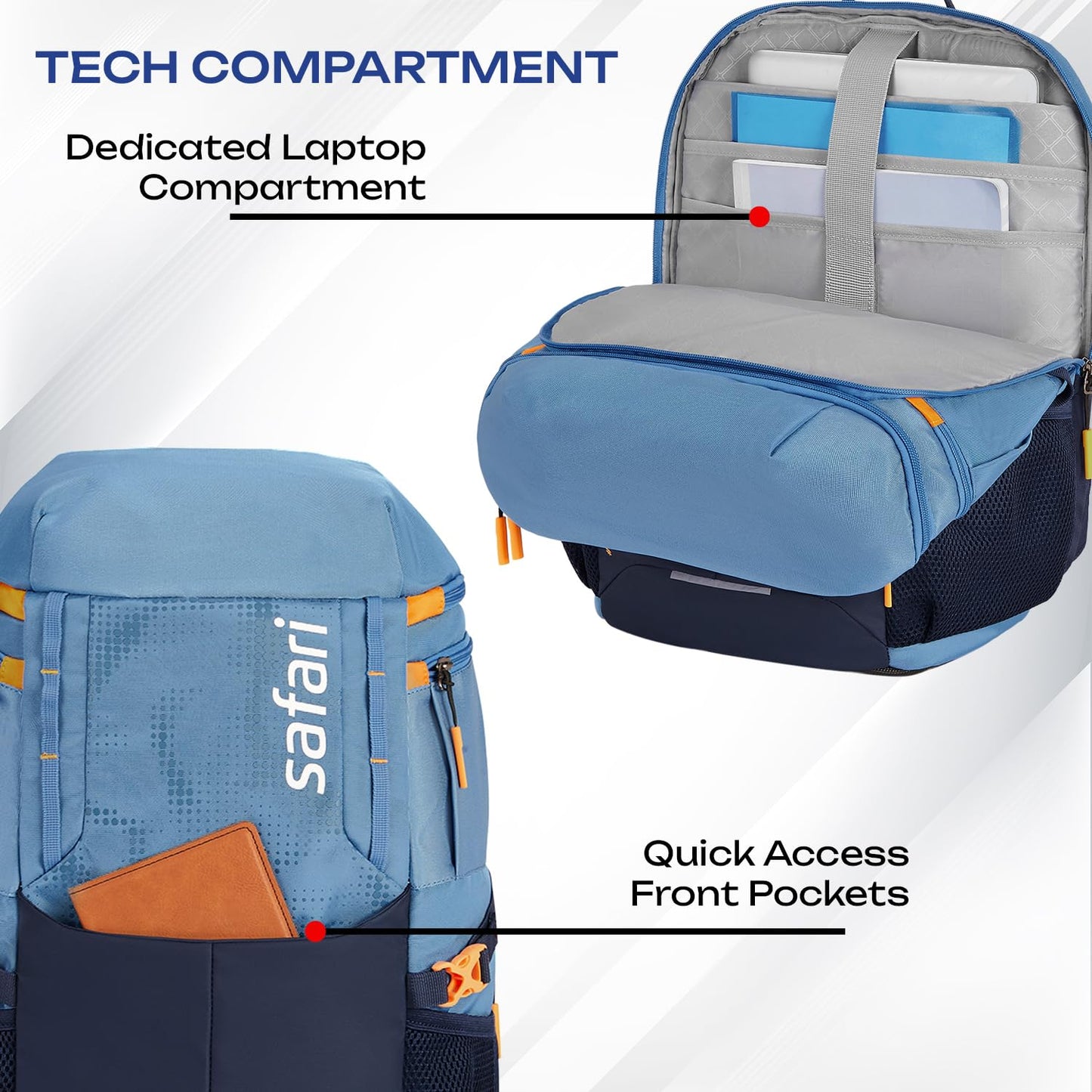 SAFARI Quest 3 Laptop Backpack-45 L (Blue)