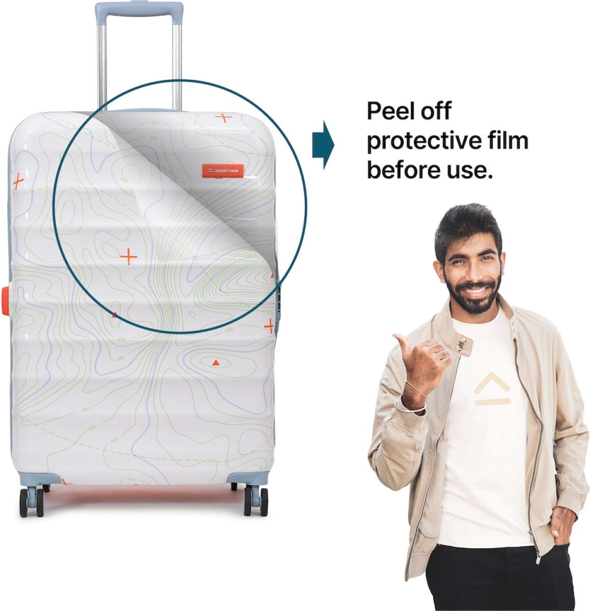 Uppercase Topo Cabin n Check-in TSA Lock Hard Trolley Orange n White