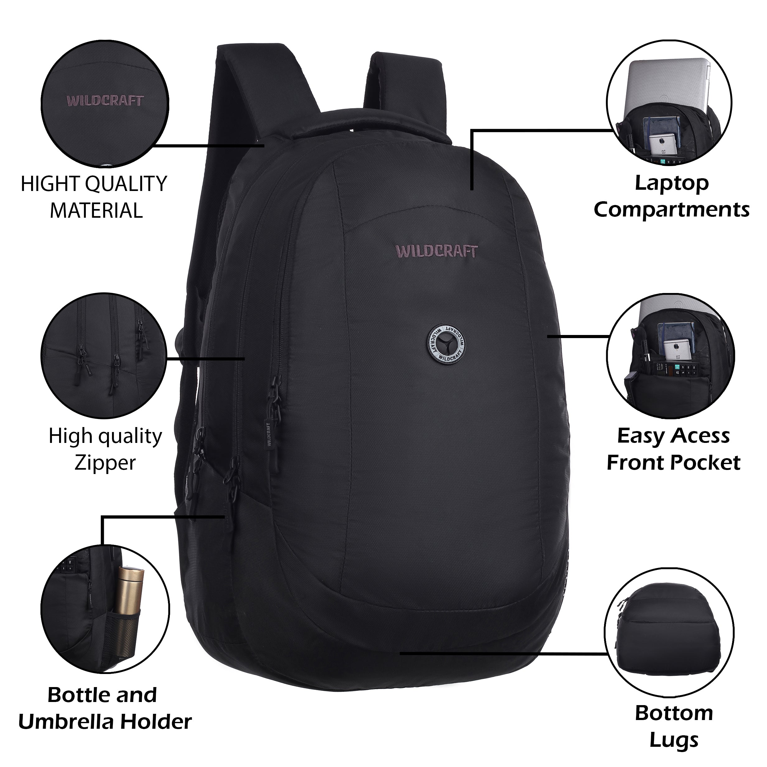 Wildcraft Power Laptop Backpack 28L Bag For Men & Women