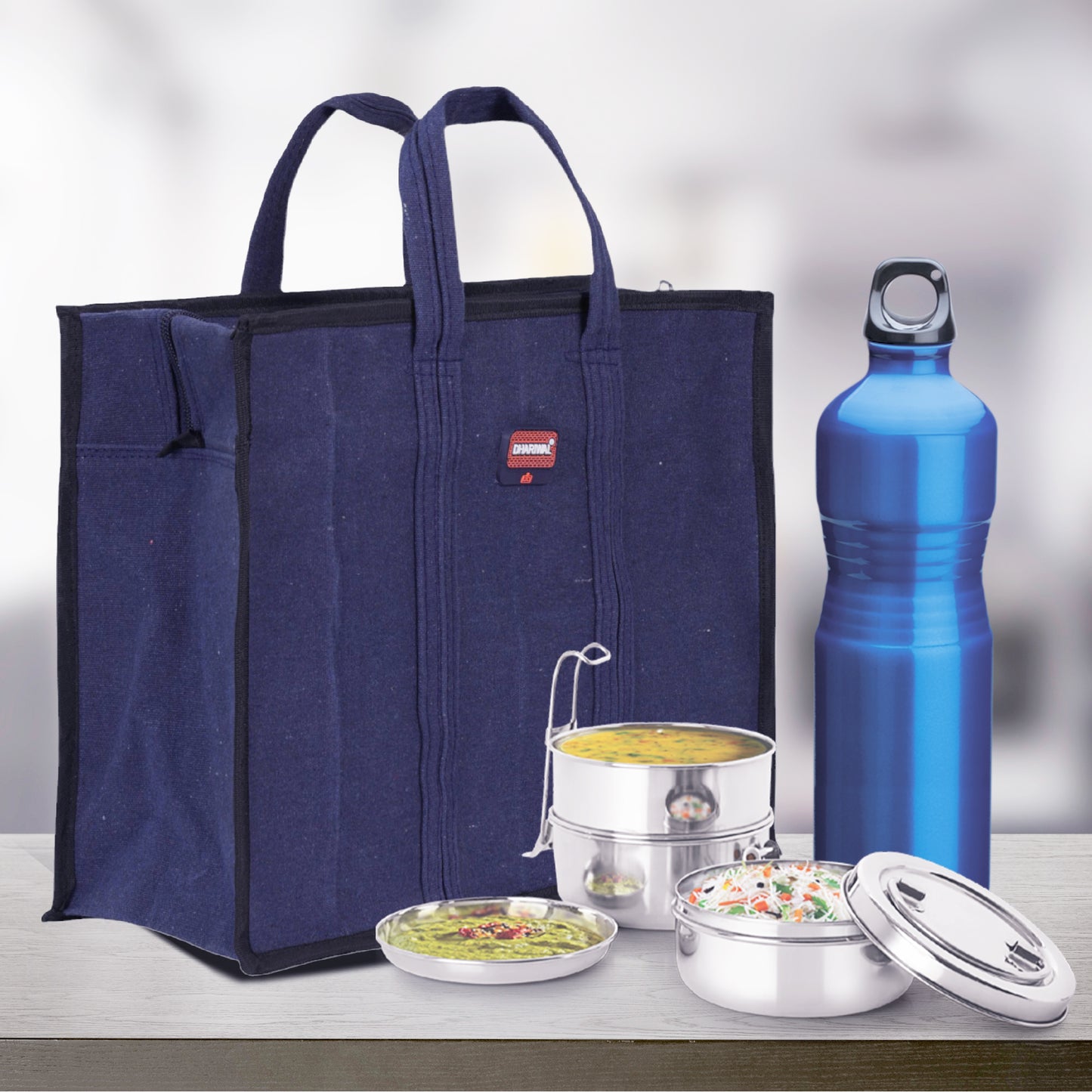 Elle Thaili No 7 टिफिन बैग 15in x 14in x 7in TB-412 - रेलवे रनिंग स्टाफ - जंबो 