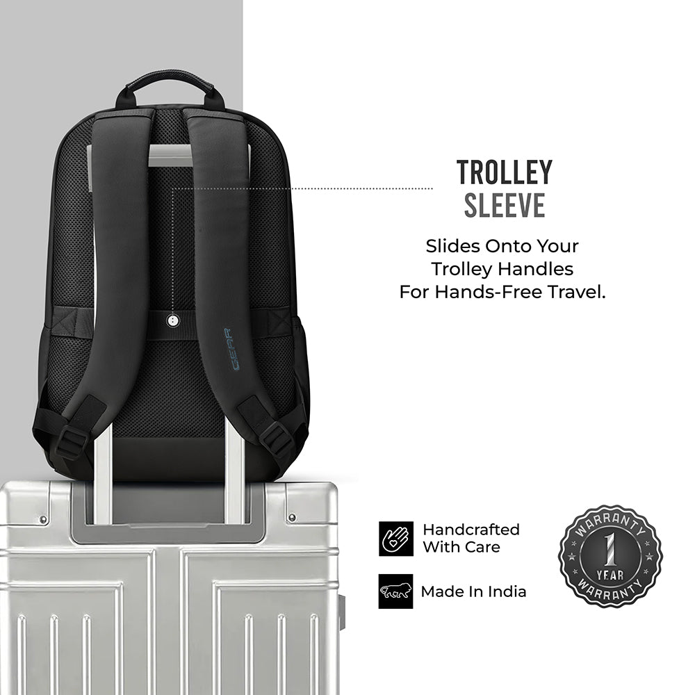 Gear Compact 17.5" Faux Leather Water resistant Laptop | Travel Backpack | Casual Backpack for men/women