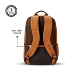 Gear Classic 4 19"/31L Medium Faux Leather Anti Theft Laptop Backpack | Casual | Travel | College Bag For Men/Women