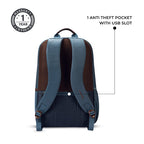 Gear Classic 4 19"/31L Medium Faux Leather Anti Theft Laptop Backpack | Casual | Travel | College Bag For Men/Women