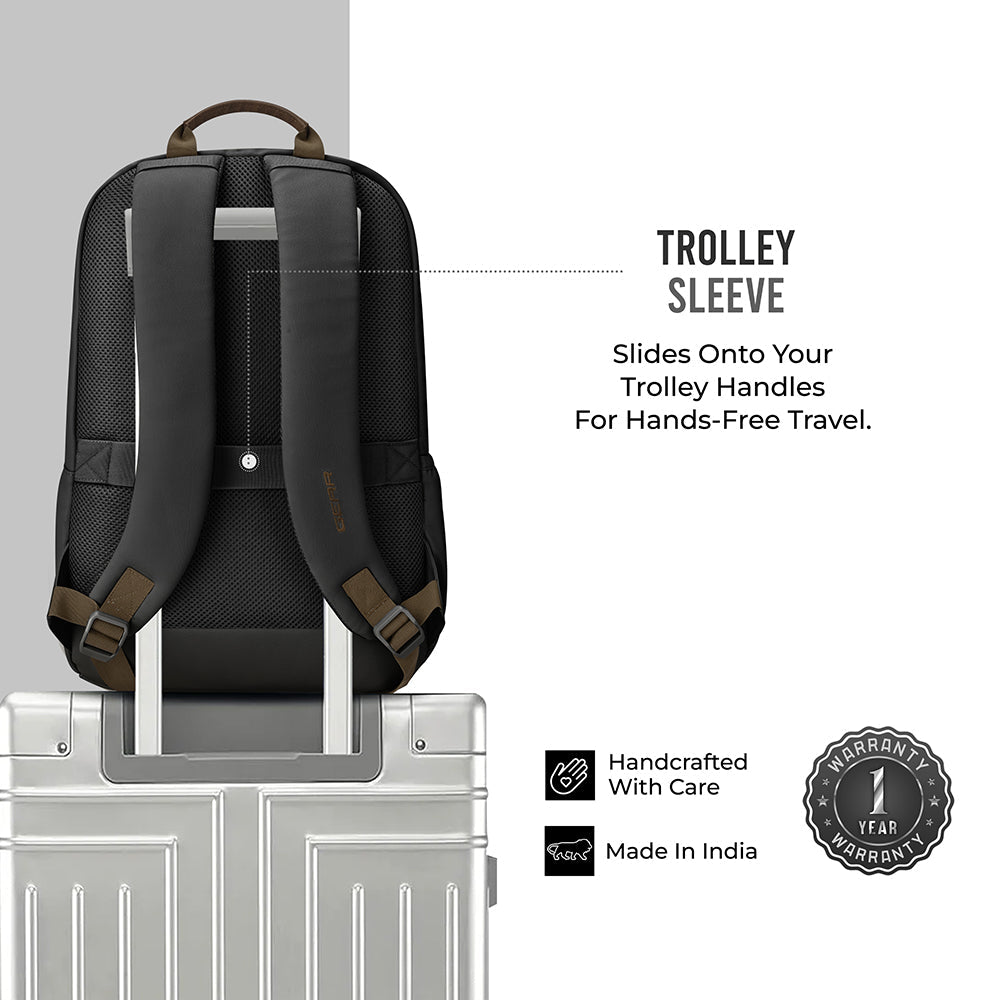 Gear Compact 17.5" Faux Leather Water resistant Laptop | Travel Backpack | Casual Backpack for men/women