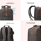 Gear Classic 4 19"/31L Medium Faux Leather Anti Theft Laptop Backpack | Casual | Travel | College Bag For Men/Women