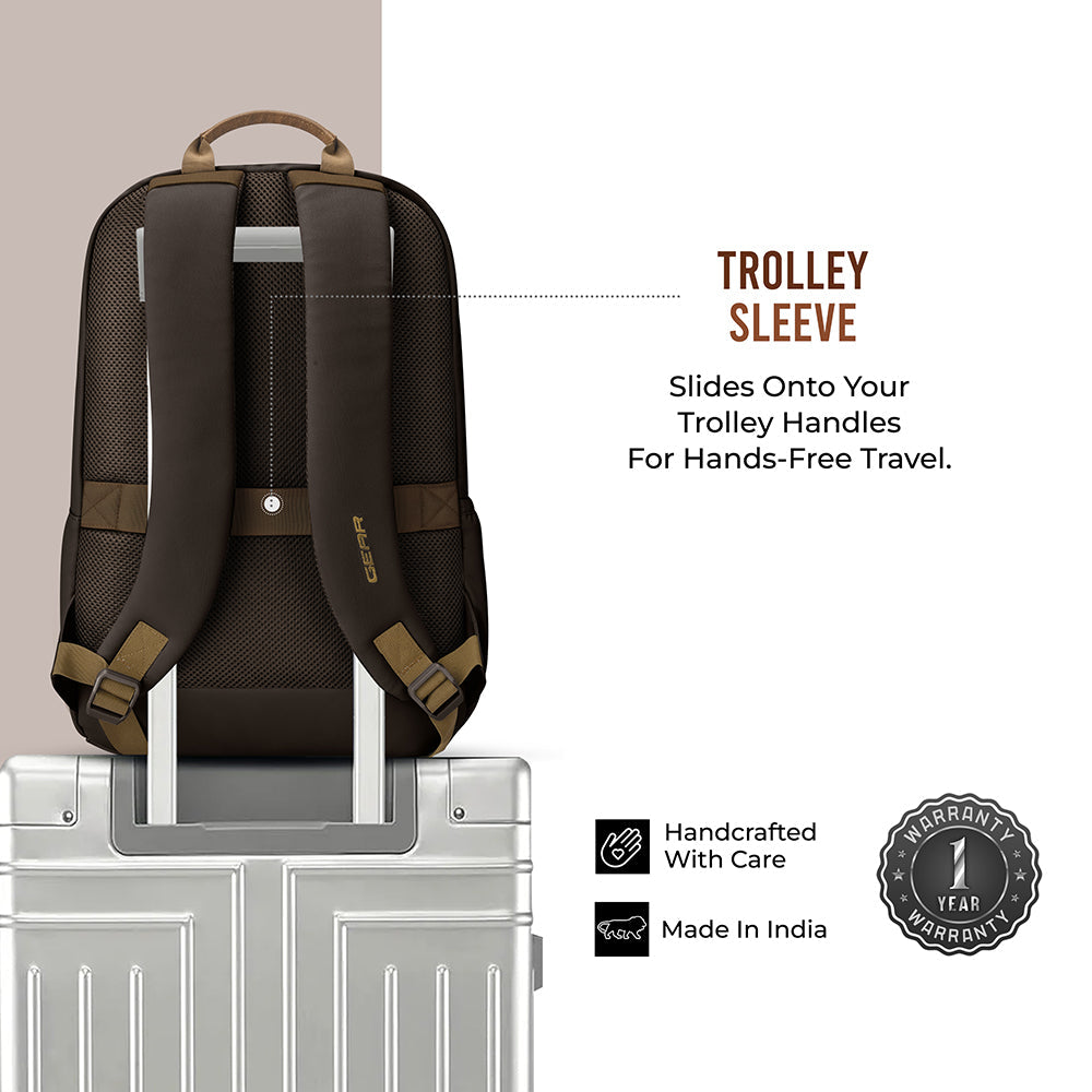 Gear Compact 17.5" Faux Leather Water resistant Laptop | Travel Backpack | Casual Backpack for men/women