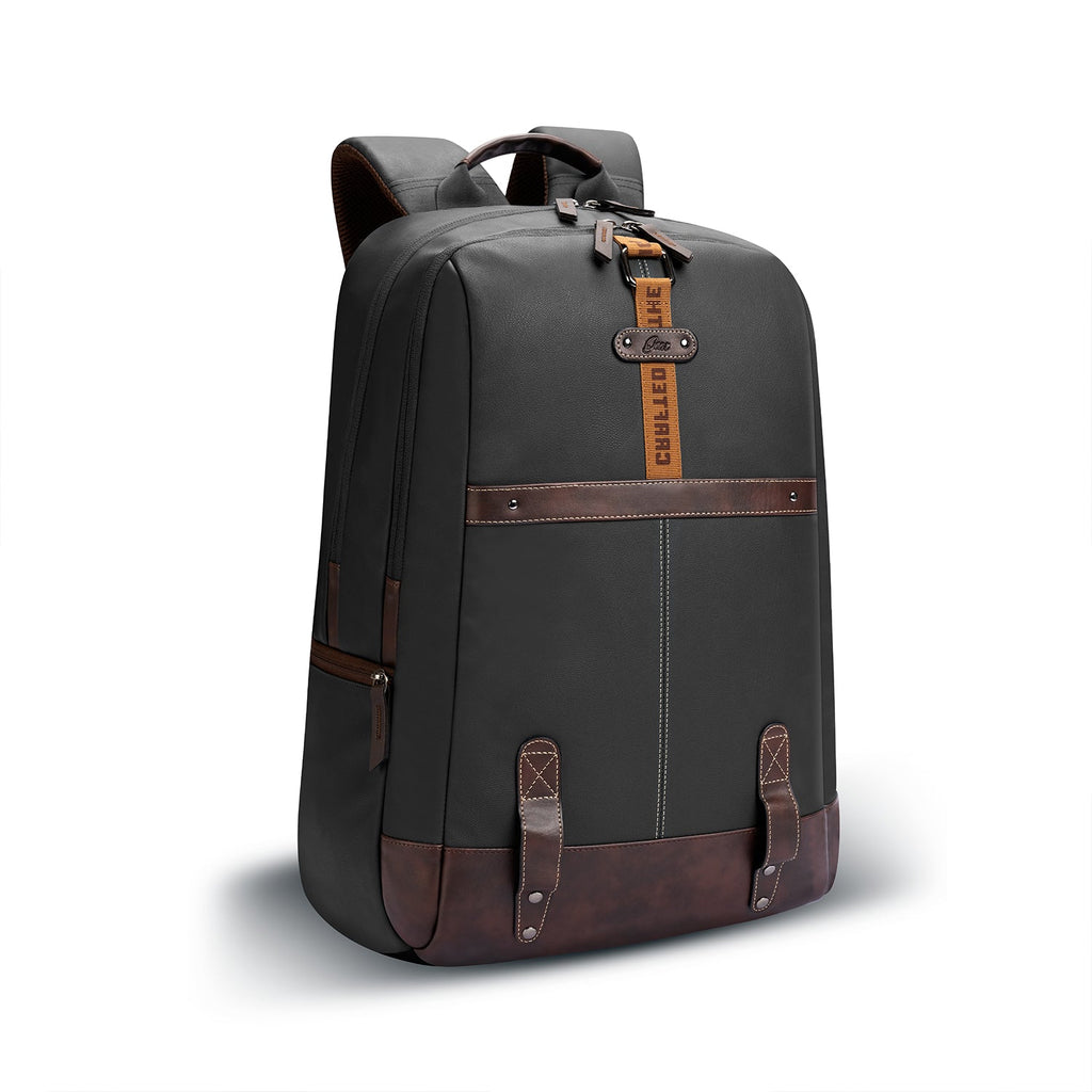 Gear Classic 4 19"/31L Medium Faux Leather Anti Theft Laptop Backpack | Casual | Travel | College Bag For Men/Women
