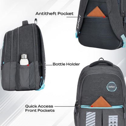 SAFARI Quadro 7 - File holder, 4 Compartment, Rain Cover Backpack -43 L